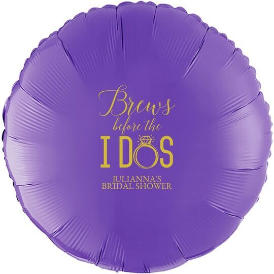 Brews Before The I Dos with Rings Mylar Balloons